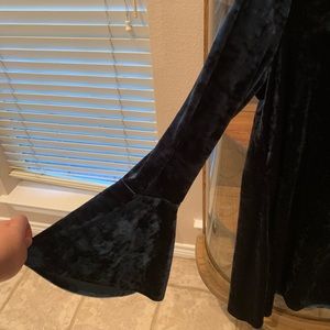 Navy blue velvet dress